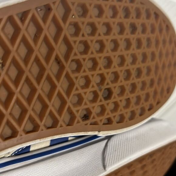 🔥 Vans Off The Wall Blue/Off White Checkered  Slip On Sneakers Men 5  Women 6.5 - Picture 9 of 11